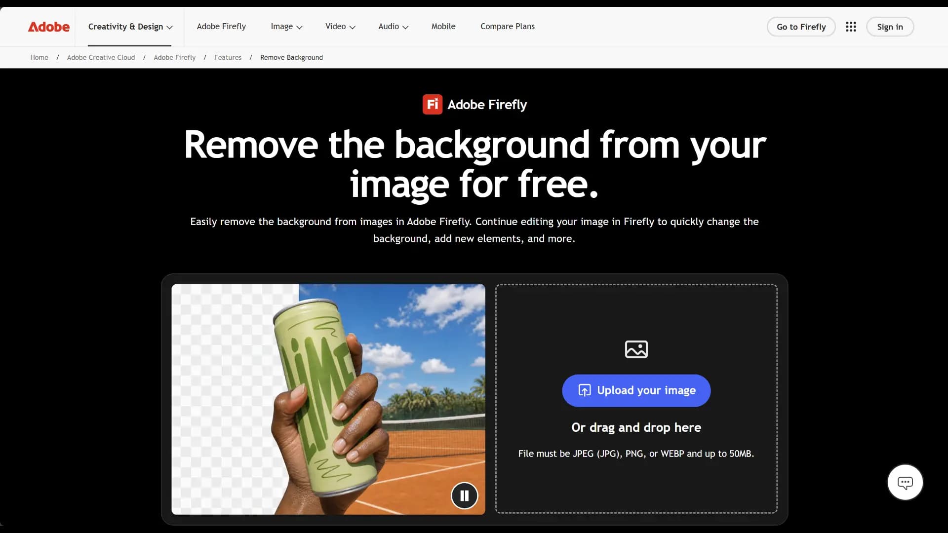 Adobe Image Background Remover