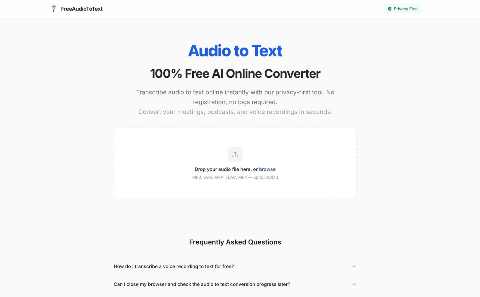 FreeAudioToText