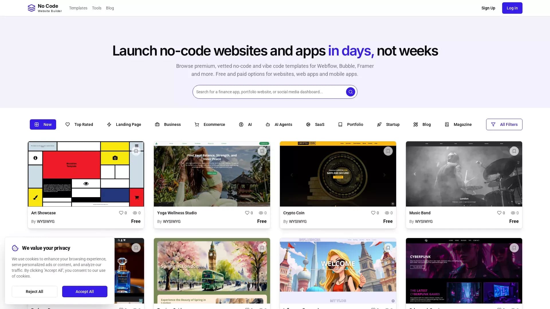 NoCodeWebsiteBuilder