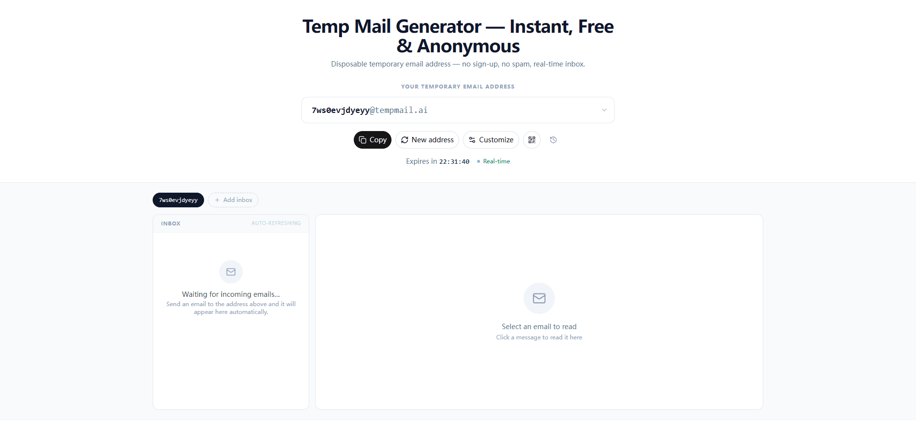 Temp Mail Generator