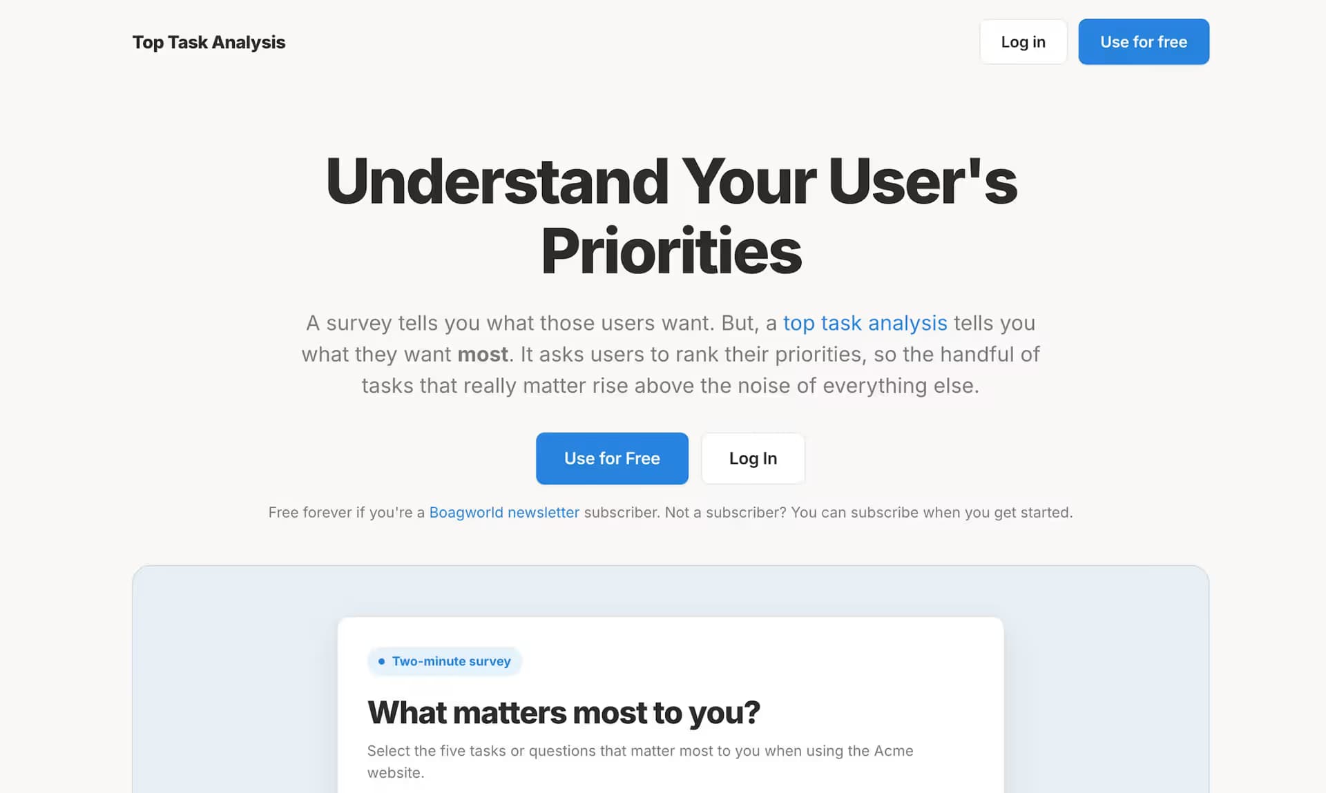 Top Task Analysis